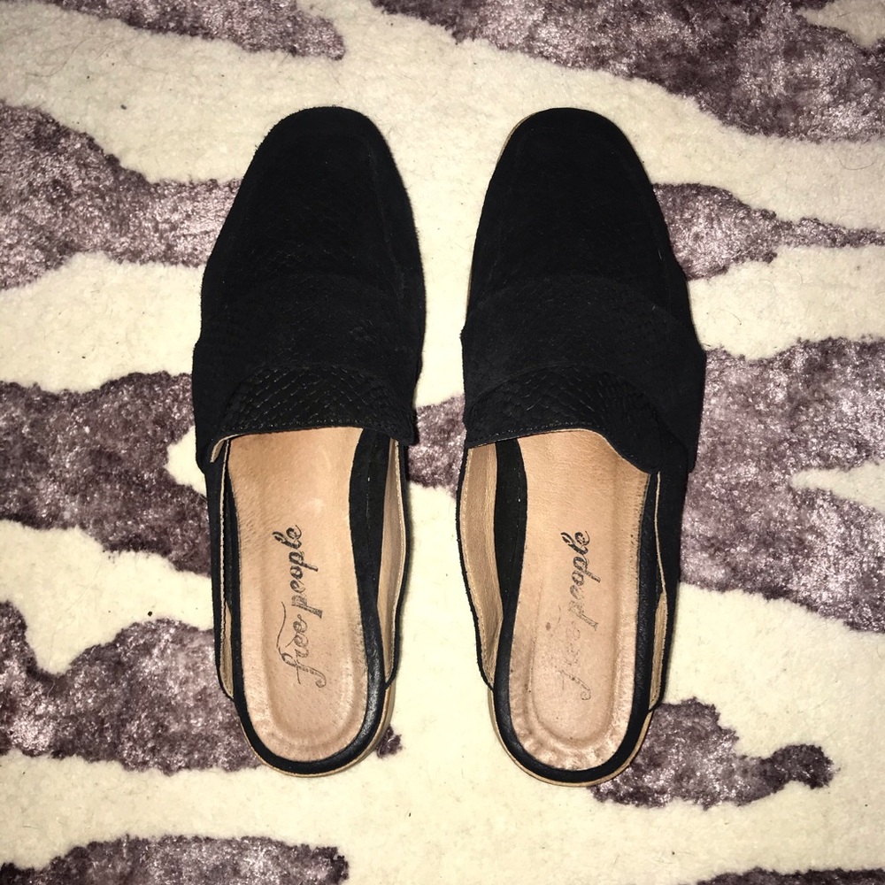 Free People At Ease Leather Snake Embossed Mule